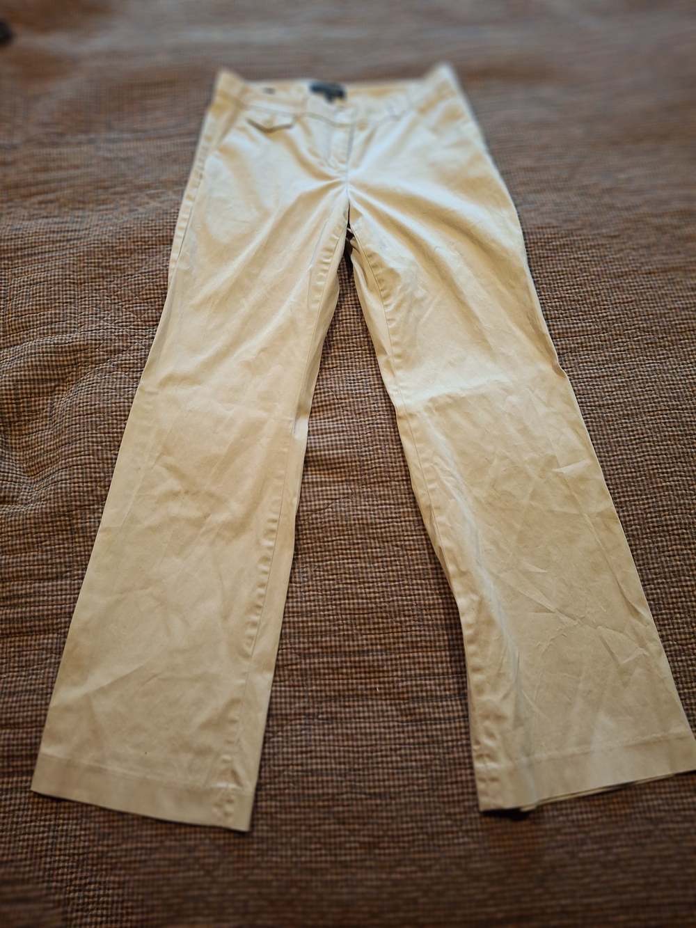 Classic Beige Wide-Leg Chino Pants